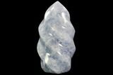 Tall, Polished Blue Calcite Flame - Madagascar #107693-1